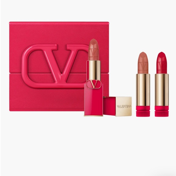 Valentino Rossi Coffret Valentino 3-Piece Refillable Lipstick Set Rare - Picture 2 of 6